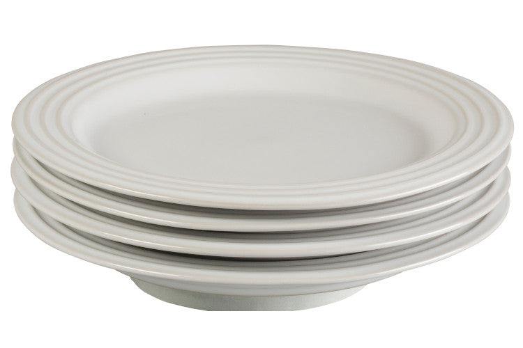 Le Creuset Stoneware Set of (4) 8.5 inch Salad Plates - White