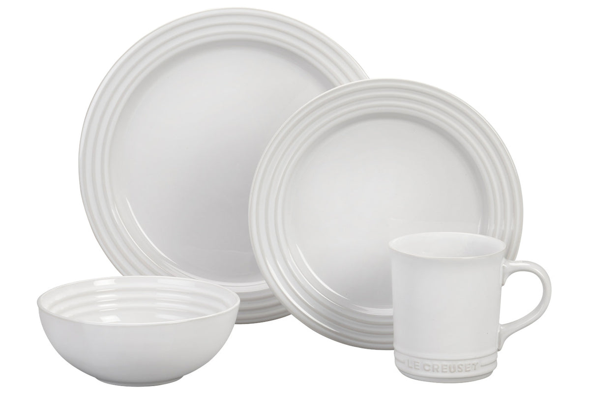 Le Creuset Stoneware 16 Piece Dinnerware Set - White