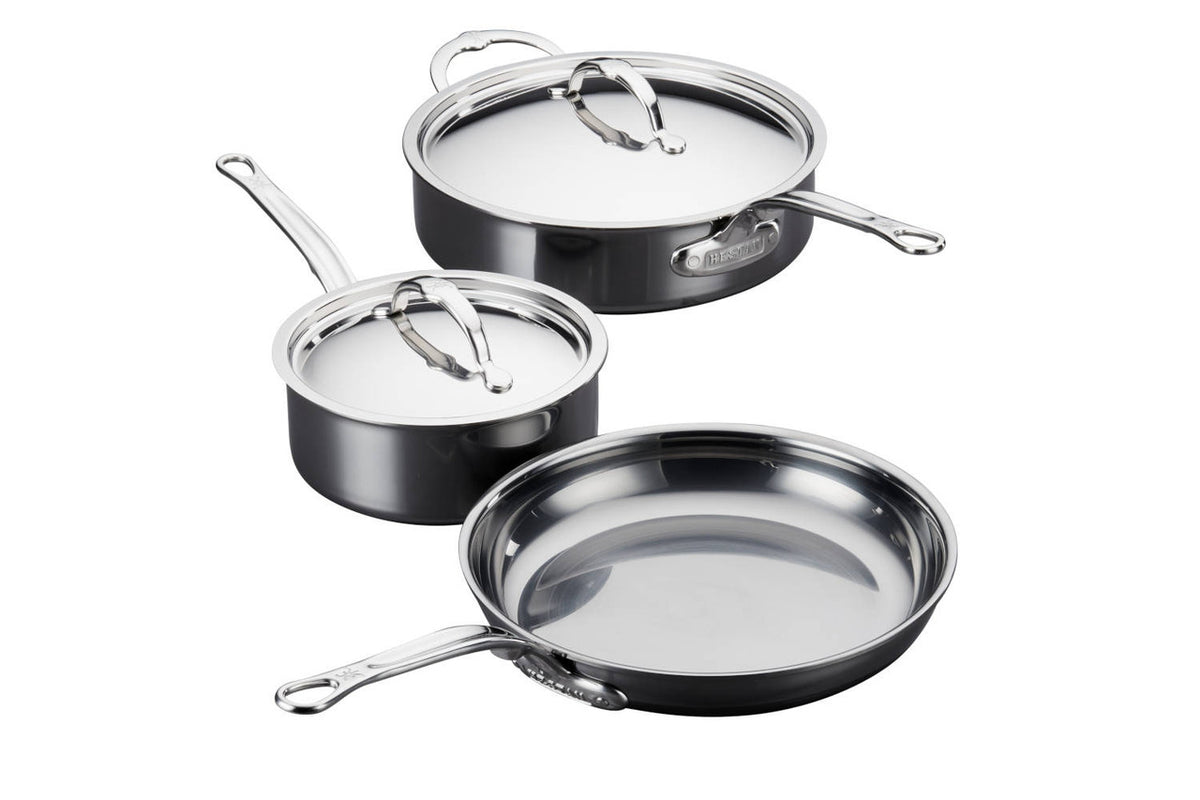 Hestan NanoBond Titanium Stainless Steel Essential 5 Piece Cookware Set