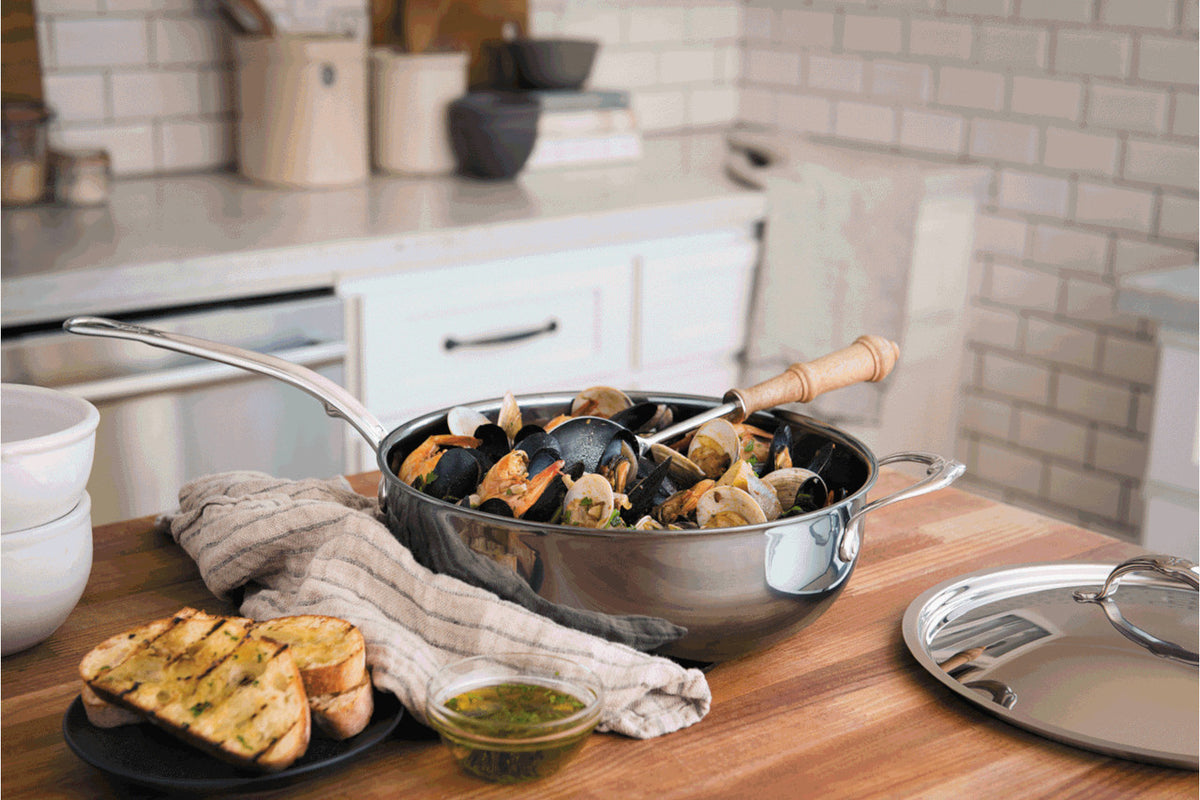 Hestan NanoBond Titanium Stainless Steel Essential Pans with Lid & Helper Handle