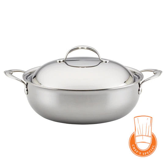 Hestan NanoBond Titanium Stainless Steel Dutch Oven 5 qt. with Lid