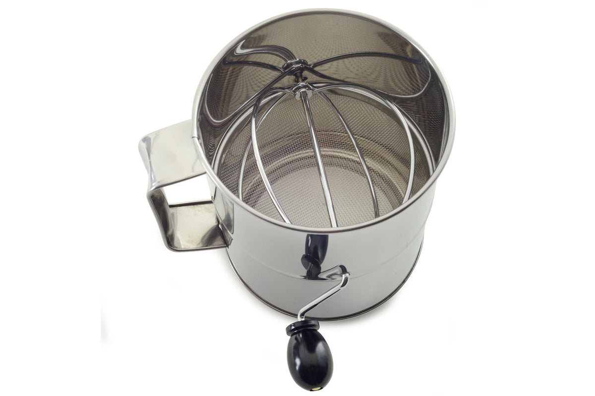 Norpro 8 Cup Stainless Steel Hand Crank Sifter