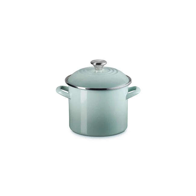 Le Creuset Enamel on Steel Stockpots with Stainless Steel Knobs - Sea Salt
