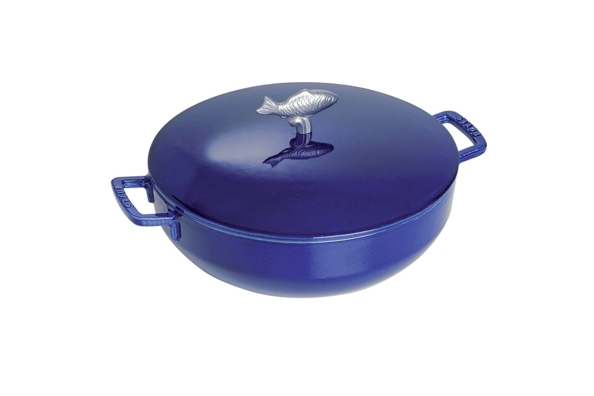 Staub Cast Iron 5 Quart Bouillabaisse Pot Dark Blue
