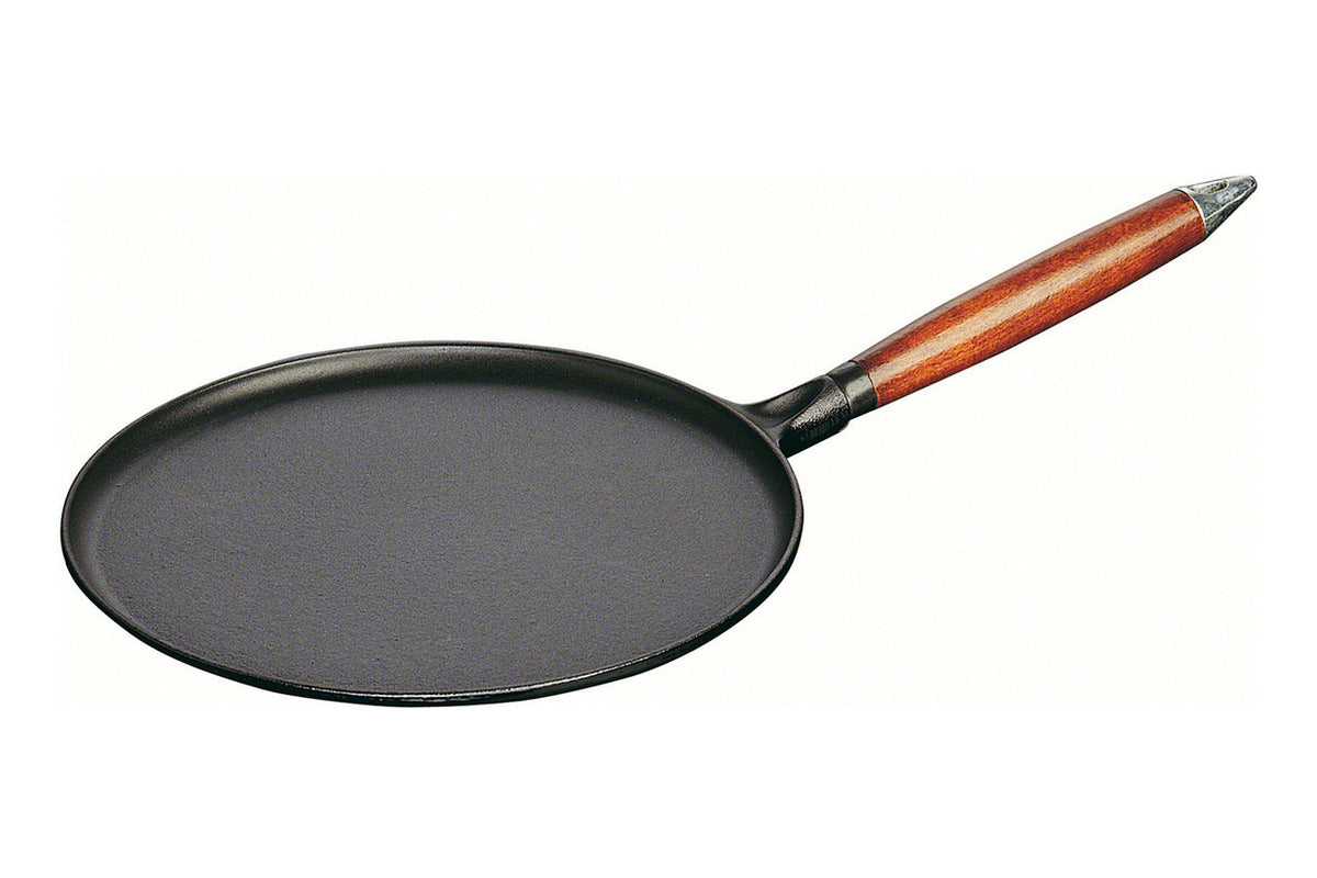 Staub Cast Iron 11 Inch Crepe Pan with Spreader & Spatula Matte Black