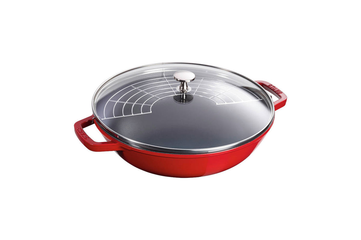 Staub Cast Iron 4.5 Quart Perfect Pans with Glass Lid