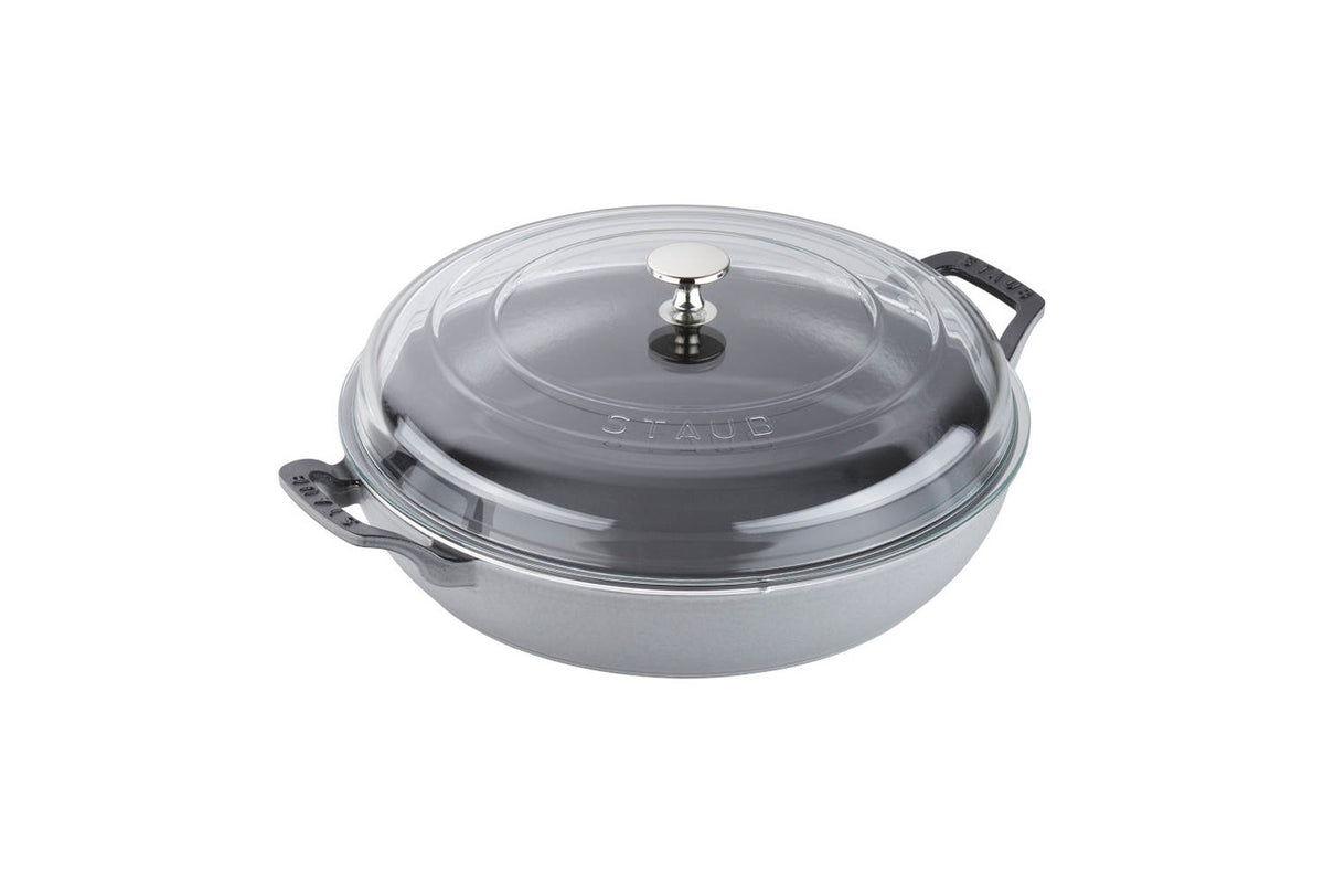 Staub Cast Iron 3.5 Quart Braisers with Glass Lid - Graphite Grey