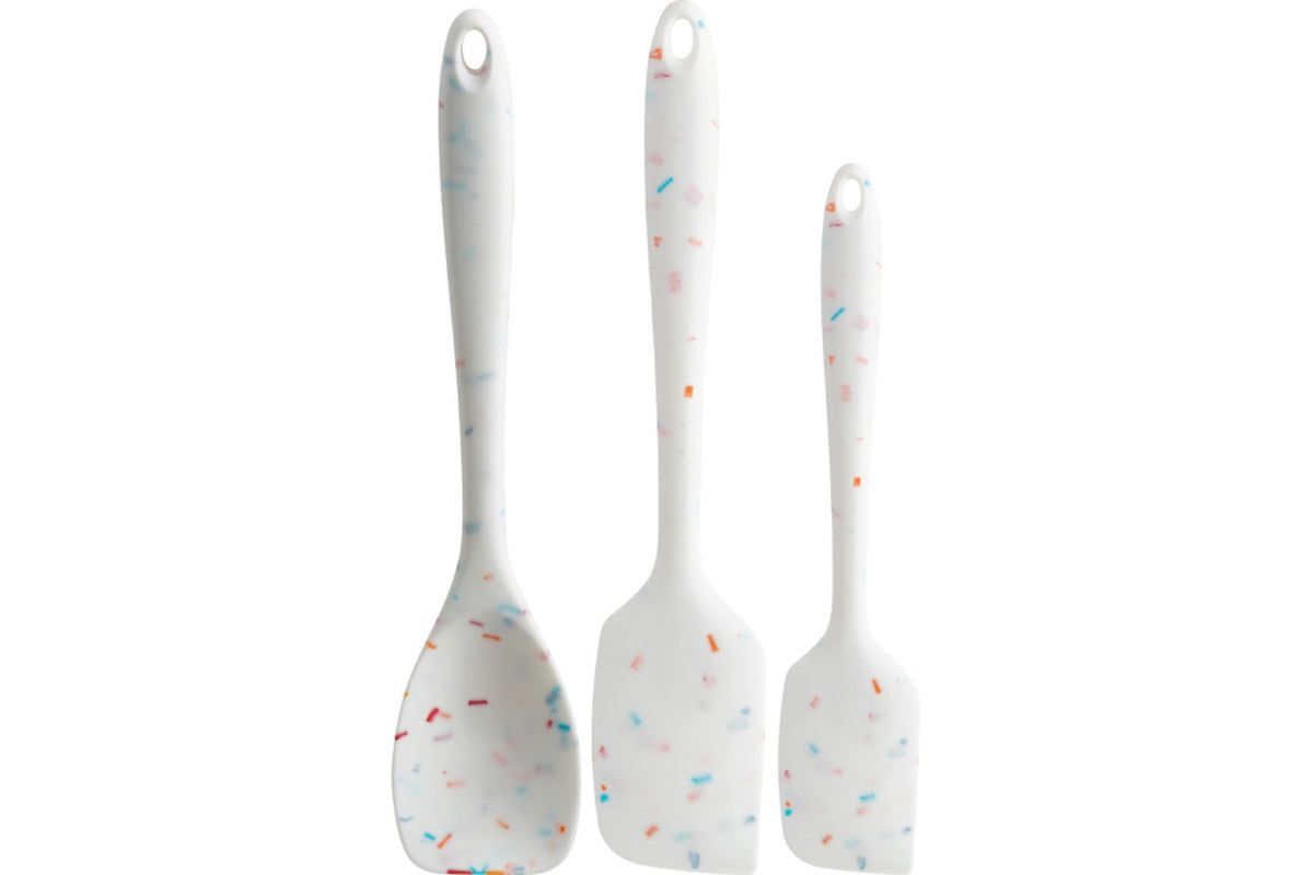 Trudeau 3-Piece Silicone Tool Set White Confetti