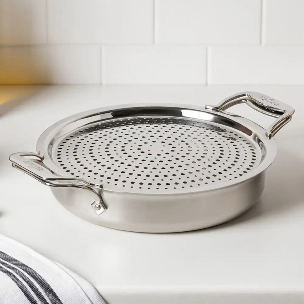 All-Clad D5 4 qt. Sautéuse with Lid & Strain & Splatter Guard