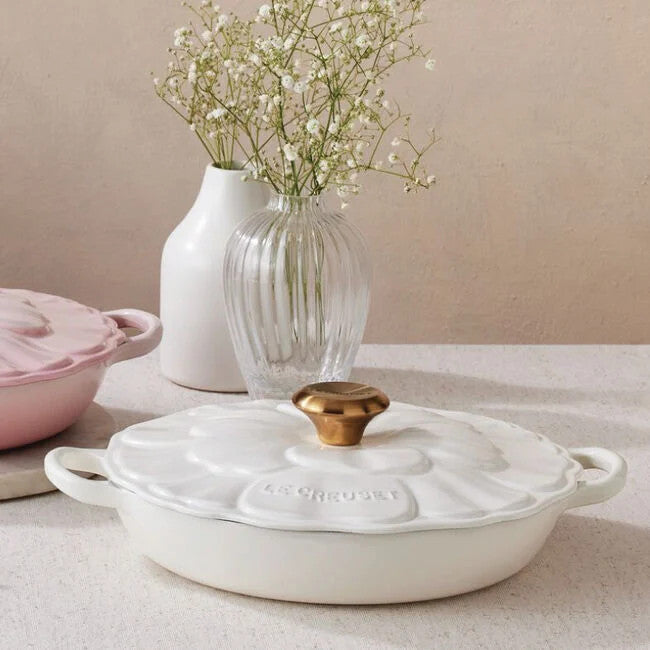 Le Creuset Signature Petal 2.25 Qt. Braiser - White